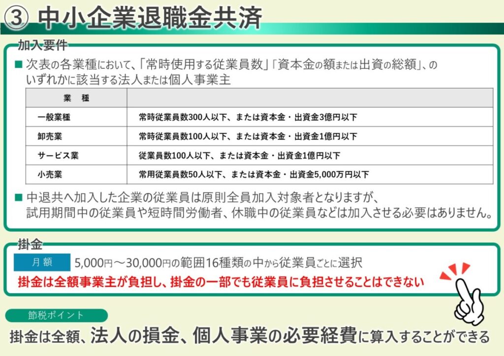 中小企業退職金共済の節税ポイント